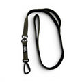 heavy-duty dog leash with dual handles, double swivel and auto-lock carabiner on white background