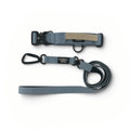 Muskoka Mist blue heavy-duty dog collar and leash set with control handle on white background