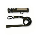 Algonquin Moss olive heavy-duty dog collar and leash set with control handle on white background
