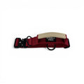 Sunset Point Red heavy-duty dog collar with control handle on a white background