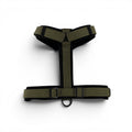 Algonquin Moss olive heavy-duty dog harness back view on white background