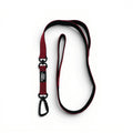 Sunset Point Red heavy-duty dog leash with dual handles, double swivel and auto-lock carabiner on white background