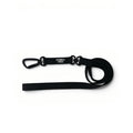 Northern Night Black heavy-duty dog leash with dual handles, double swivel and auto-lock carabiner on white background