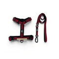 Sunset Point Red heavy-duty dog harness and leash set on white background
